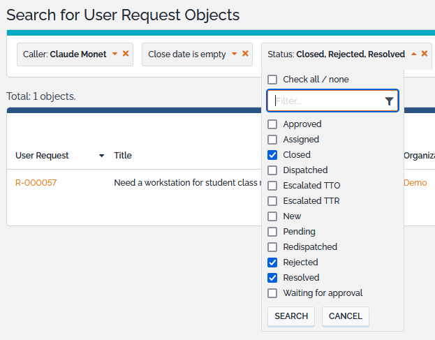 Search on Enum Search on Enum