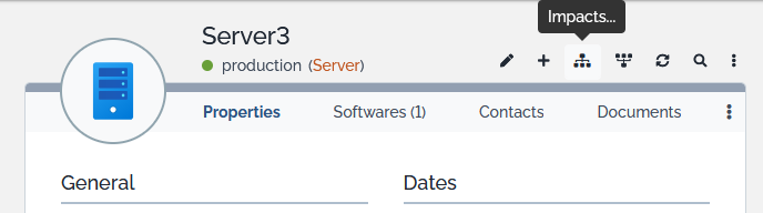 CMDB server details with shortcut icons CMDB server details with shortcut icons
