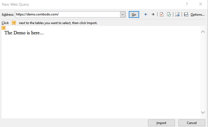 Excel GetExternalDataFromWeb wizard Excel GetExternalDataFromWeb wizard