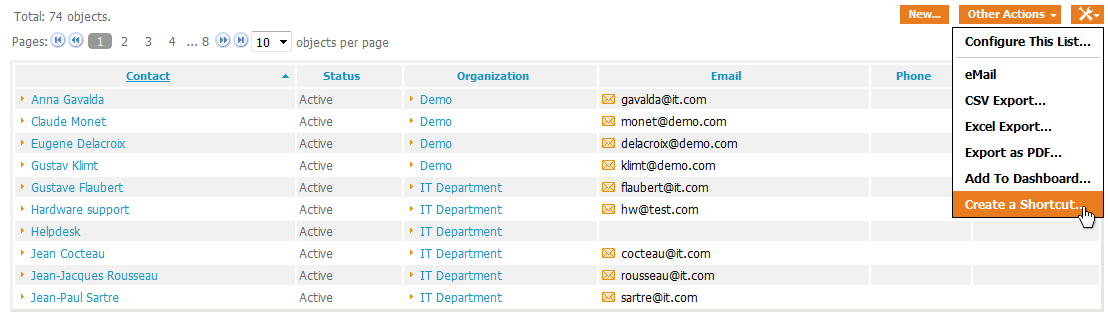 Creating a shortcut Creating a shortcut