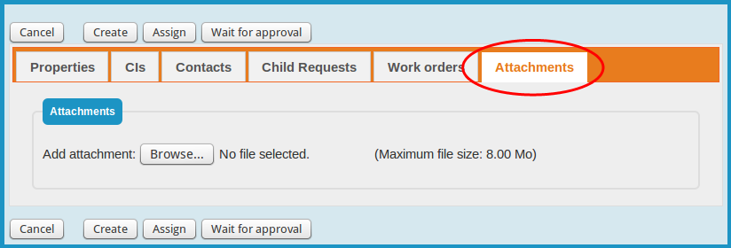 Ticket Attachments tab Ticket Attachments tab