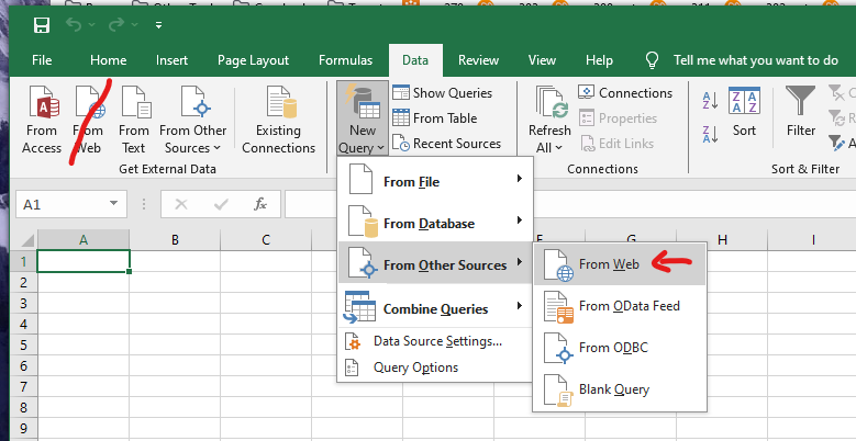 New wizard menu New wizard menu