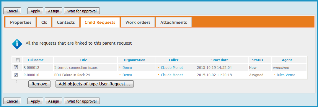 Managing n:1 relations on Tickets Managing n:1 relations on Tickets