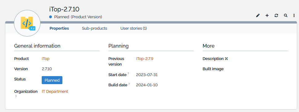 Product version Product version
