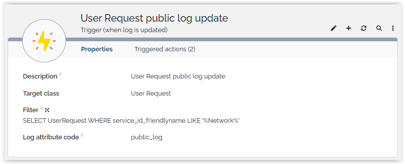 Example of a Trigger "on log update" Example of a Trigger "on log update"