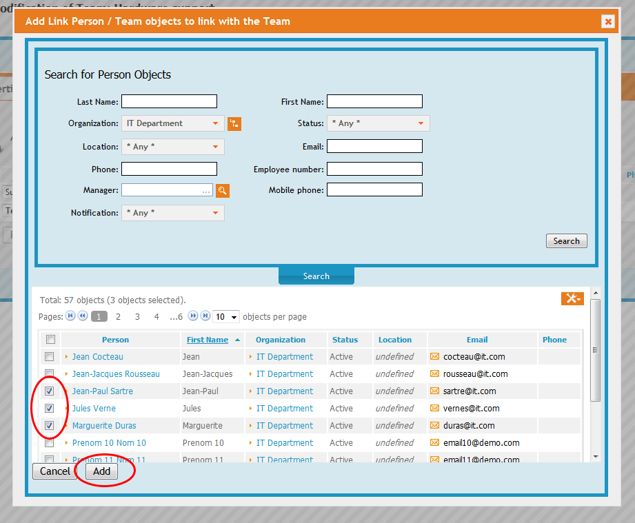 Adding Persons to a Team Adding Persons to a Team