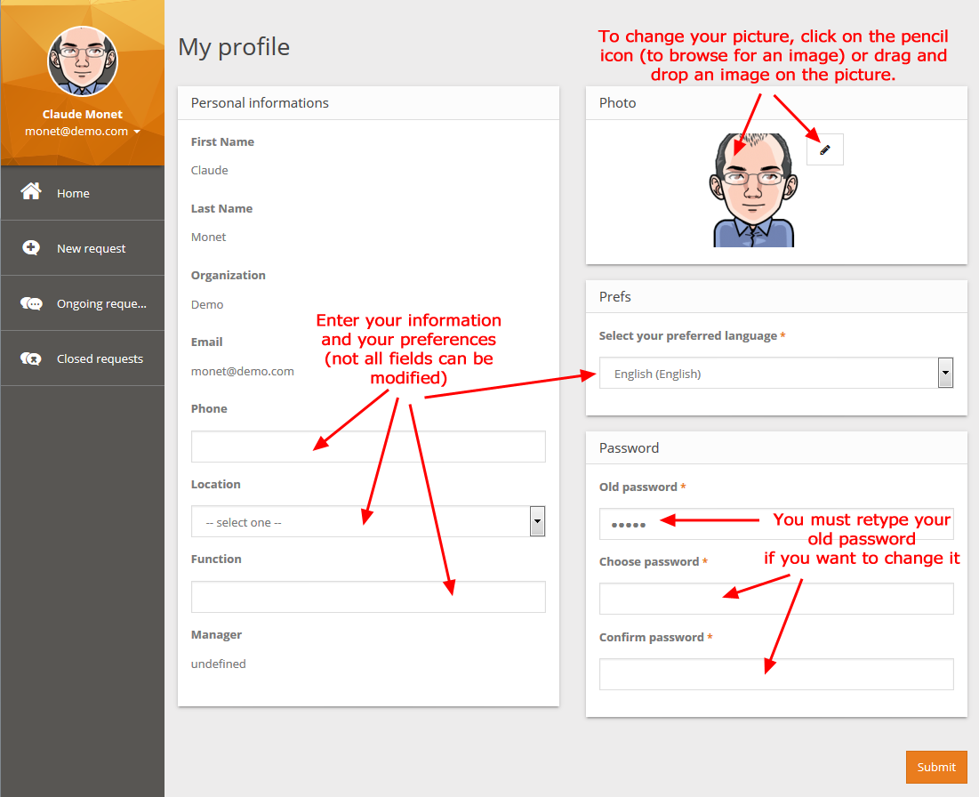 Updating your profile Updating your profile