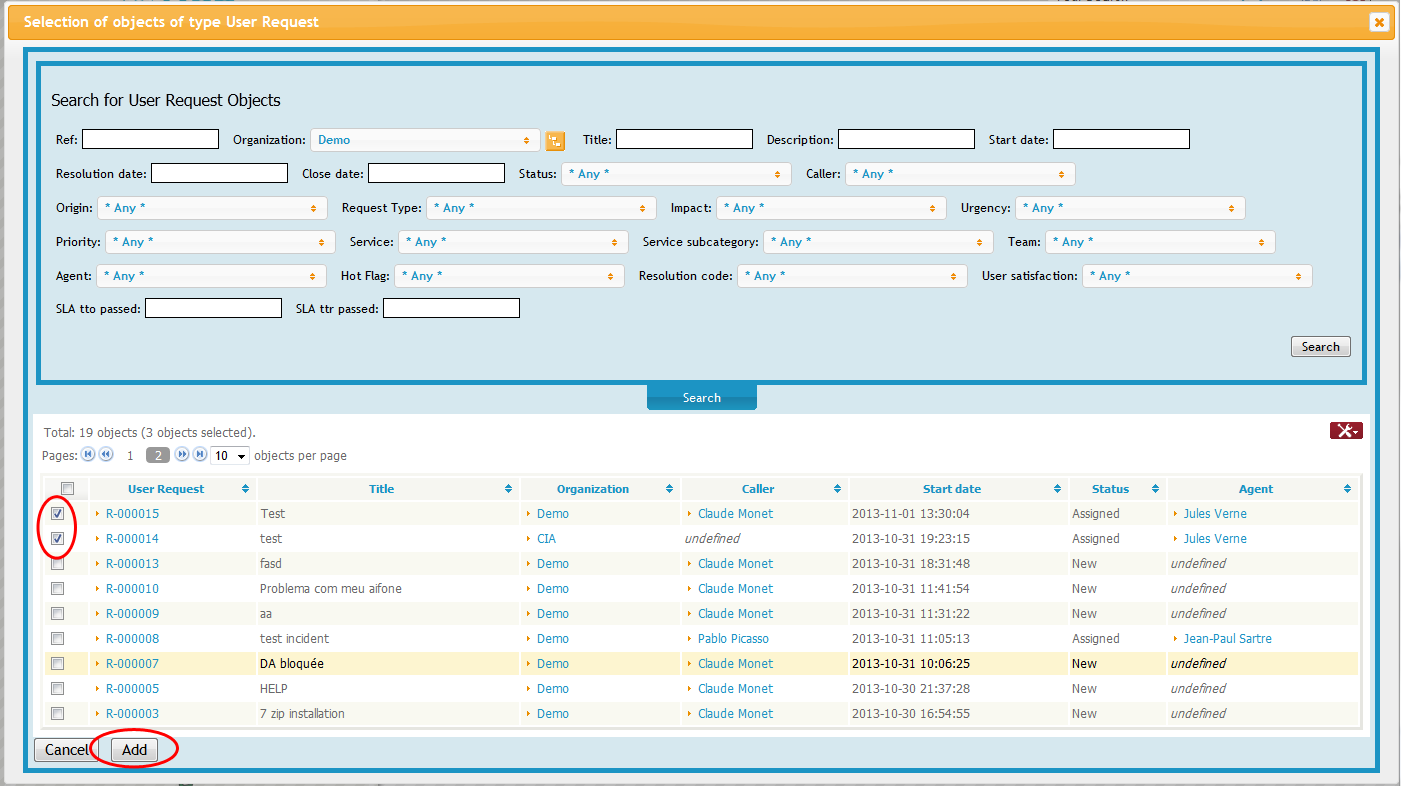 Adding n:1 relations on Tickets Adding n:1 relations on Tickets