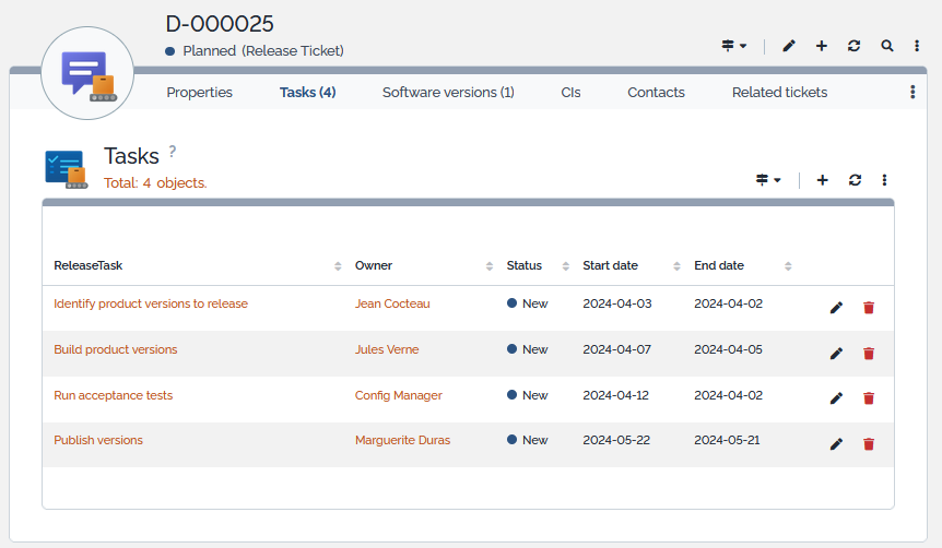 Release Tasks on a Ticket Release Tasks on a Ticket