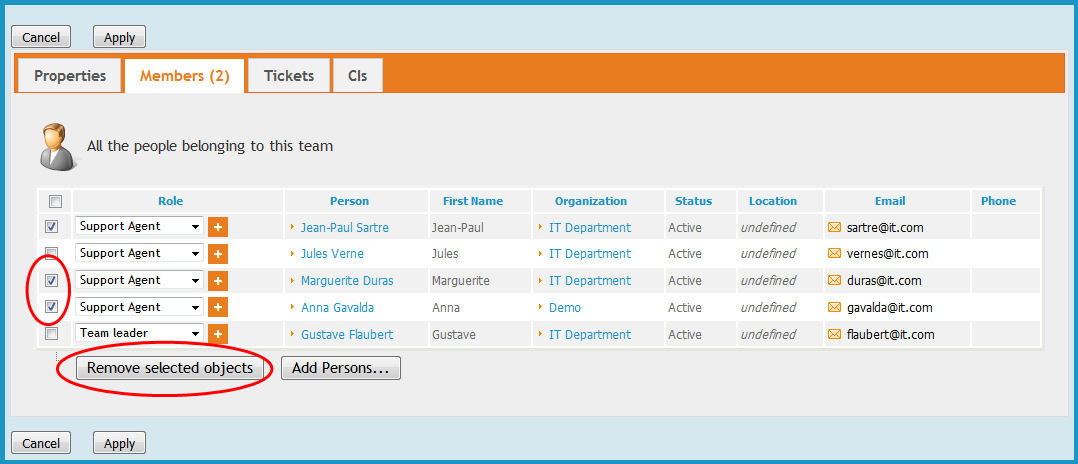 Remove Persons from Team Remove Persons from Team