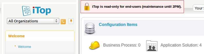 Example of maintenance message Example of maintenance message