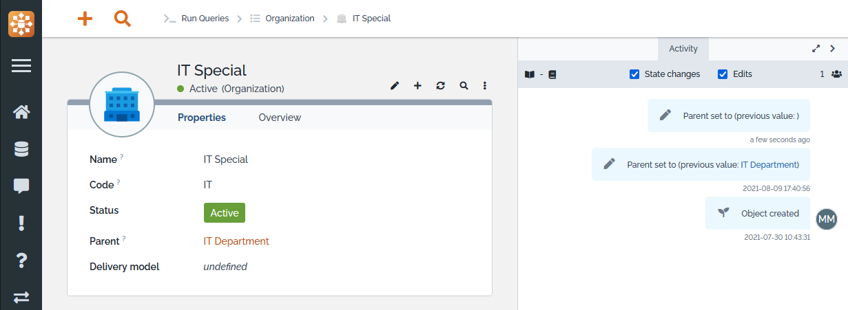 Organization details Organization details