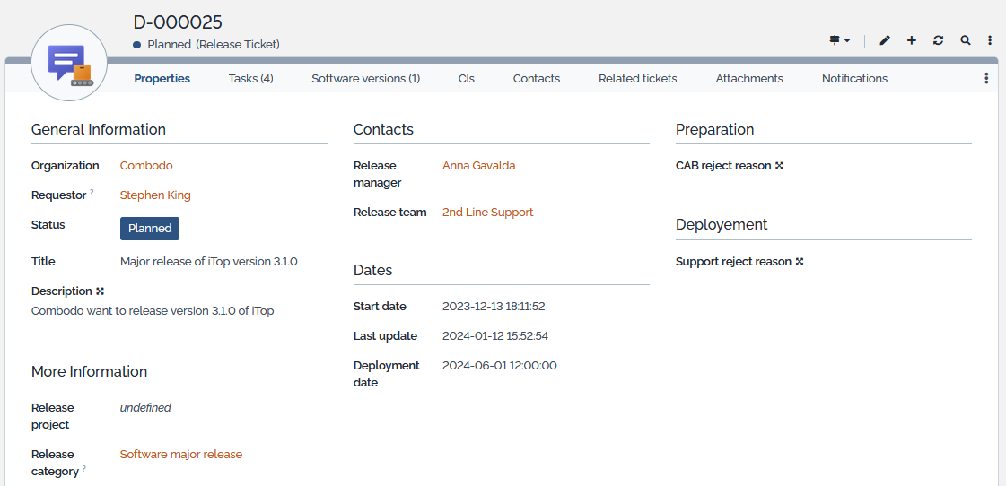 Release Ticket Release Ticket