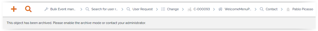 Archived object not visible Archived object not visible