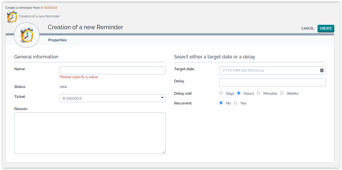 New reminder New reminder