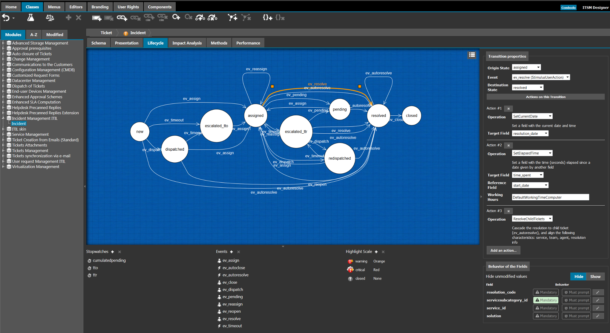 Transition selected Transition selected